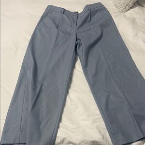 JCrew Women’s Petite relaxed-fit pleated pant in wool blend gray/blue